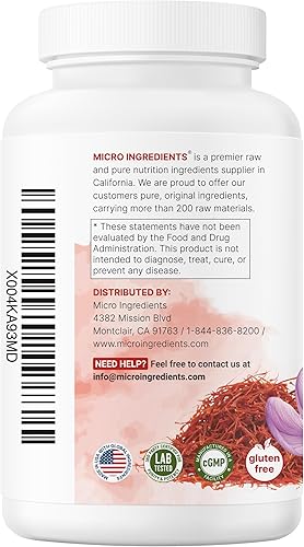 Miniatura 8 de Micro Ingredients Extracto de Azafrán Puro, 240 Cápsulas Vegetales | Fórmula 2 en 1 con Vitamina C Liposoluble de Alta Absorción | Apoyo para el