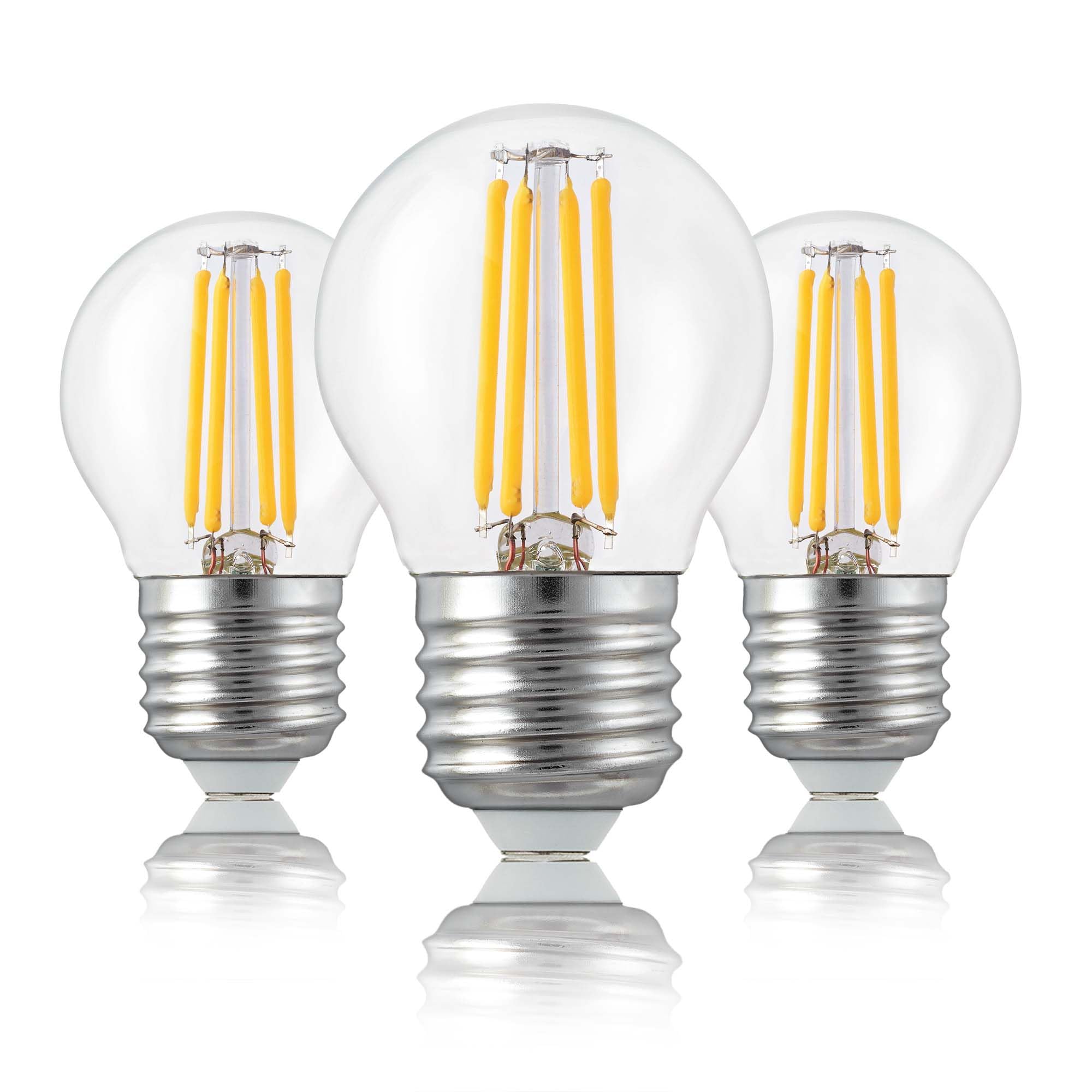 Hellum E27 LED Teardrop Bulb, E27 Bulb 4.5 W, Clear LED lamp, 470 lumens Warm White, Set of 3 mini Fridge Lights, 220421