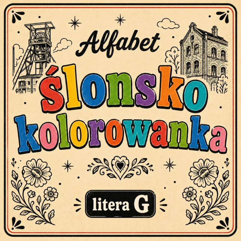 Ślonsko kolorowanka [nr 7/19] . Alfabet: [ litera G ] . Nauka języka śląskiego poprzez obrazki, odstresowująca.: Śląska kolorowanka bold & easy