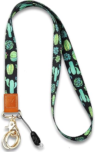 Miniatura 6 de Yiflin Cordón de cuello fresco, bonito llavero para mujeres y hombres, correa larga cómoda con 2 anillos