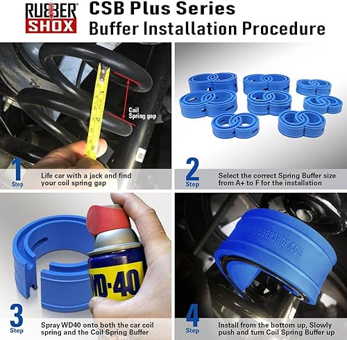 Miniatura 7 de EE UU RubberShox - Kit universal de amortiguador de resorte helicoidal y suspensión automotriz de la serie DuraTPE para mejorar el rendimiento y la