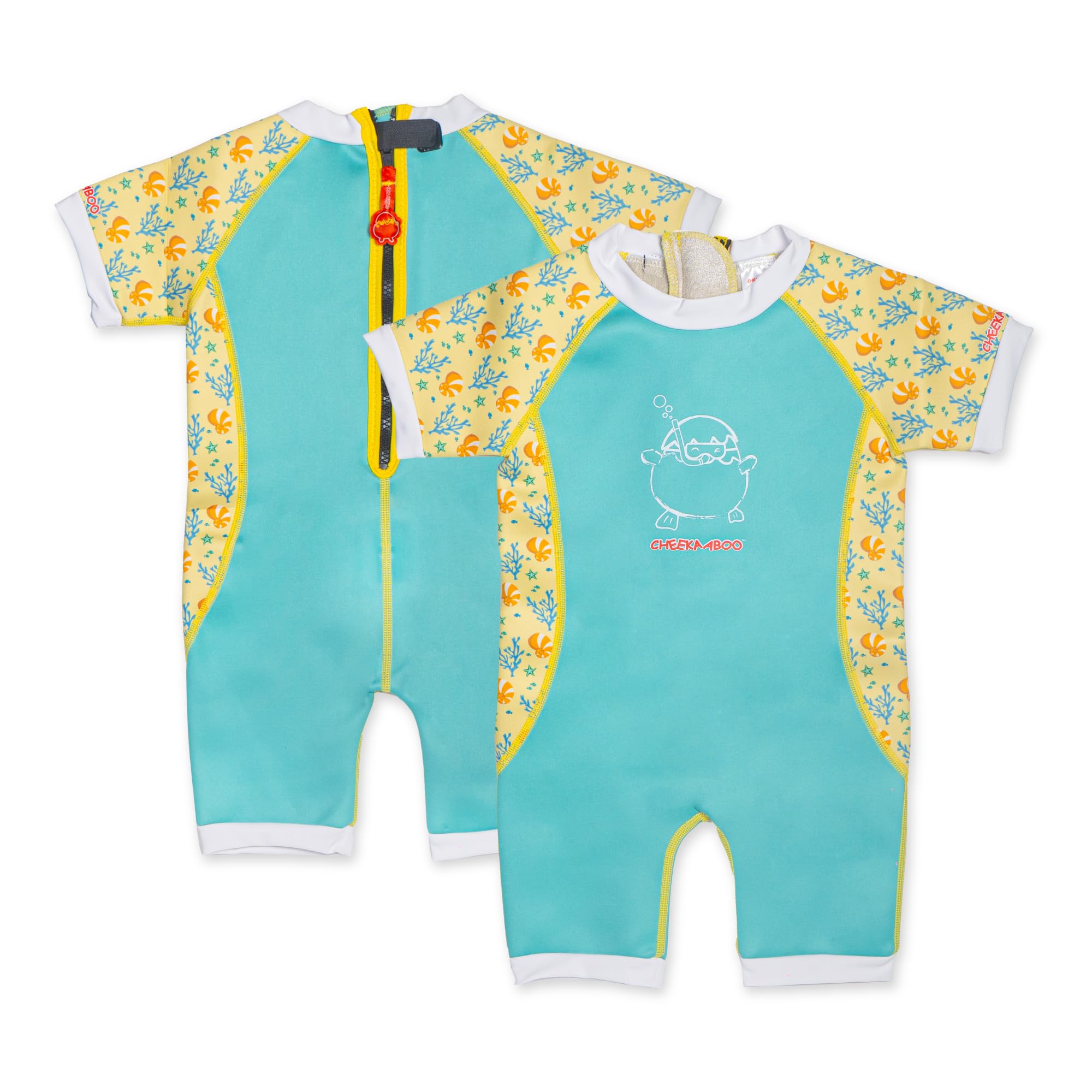 Cheekaaboo Warmiebabes Baby & Toddler Thermal Swimsuit 2mm Neoprene Wetsuit | UPF50+ Sun Protection, Snug Arm & Leg Bands | Keeps Infants & Kids Warm