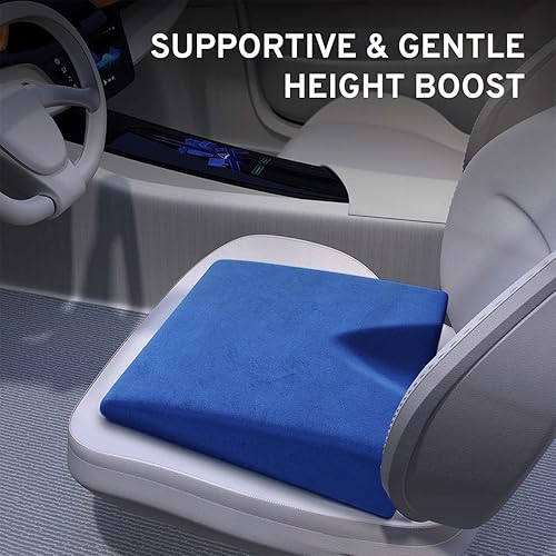 Miniatura 6 de Almohada de cuña para silla de oficina y cojín de asiento de automóvil, almohadilla de asiento de espuma viscoelástica de firmeza media para asiento