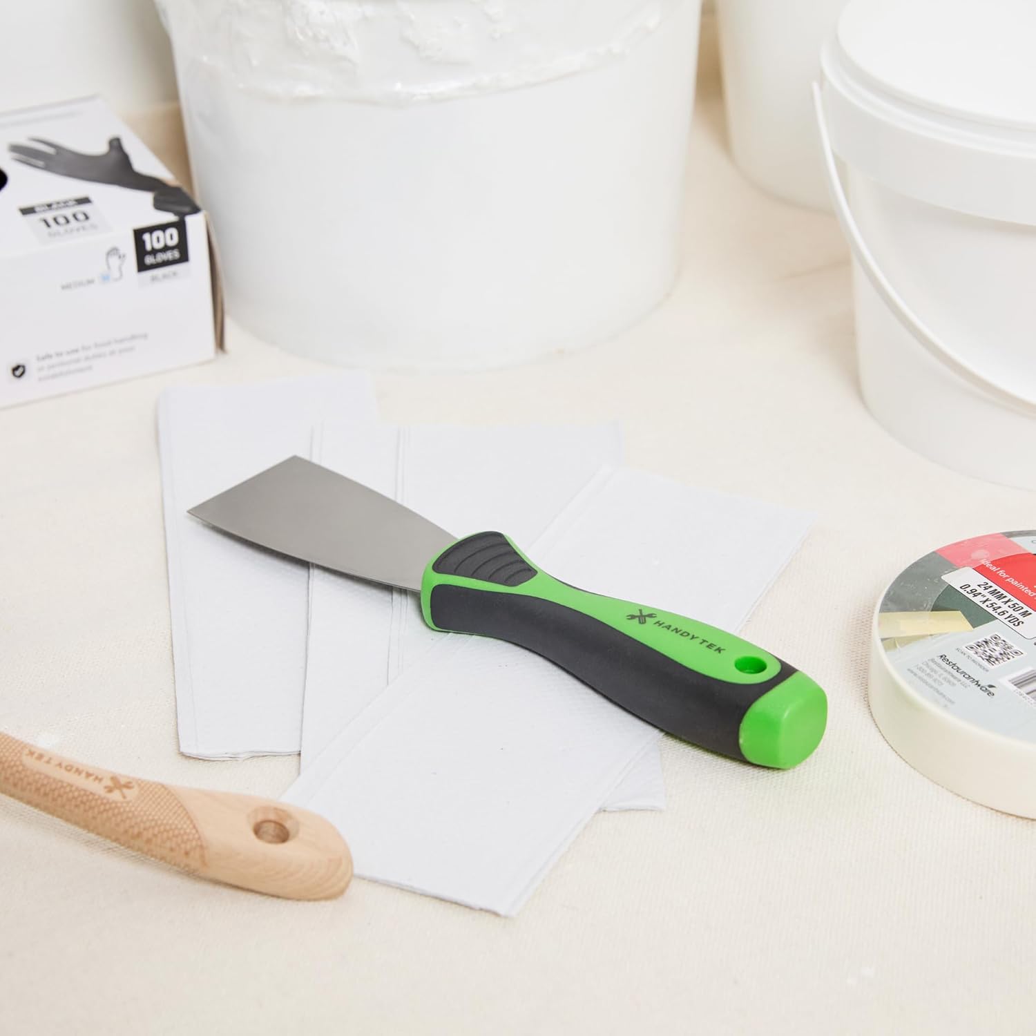 Restaurantware Putty knives 2 Inch Flexible Carbon Steel Scraper Soft Grip Handle 144 Taping knives Tool for Repairing Drywall, Removing Wallpaper, Applying Putty, Plaster, Cement, Adhesives