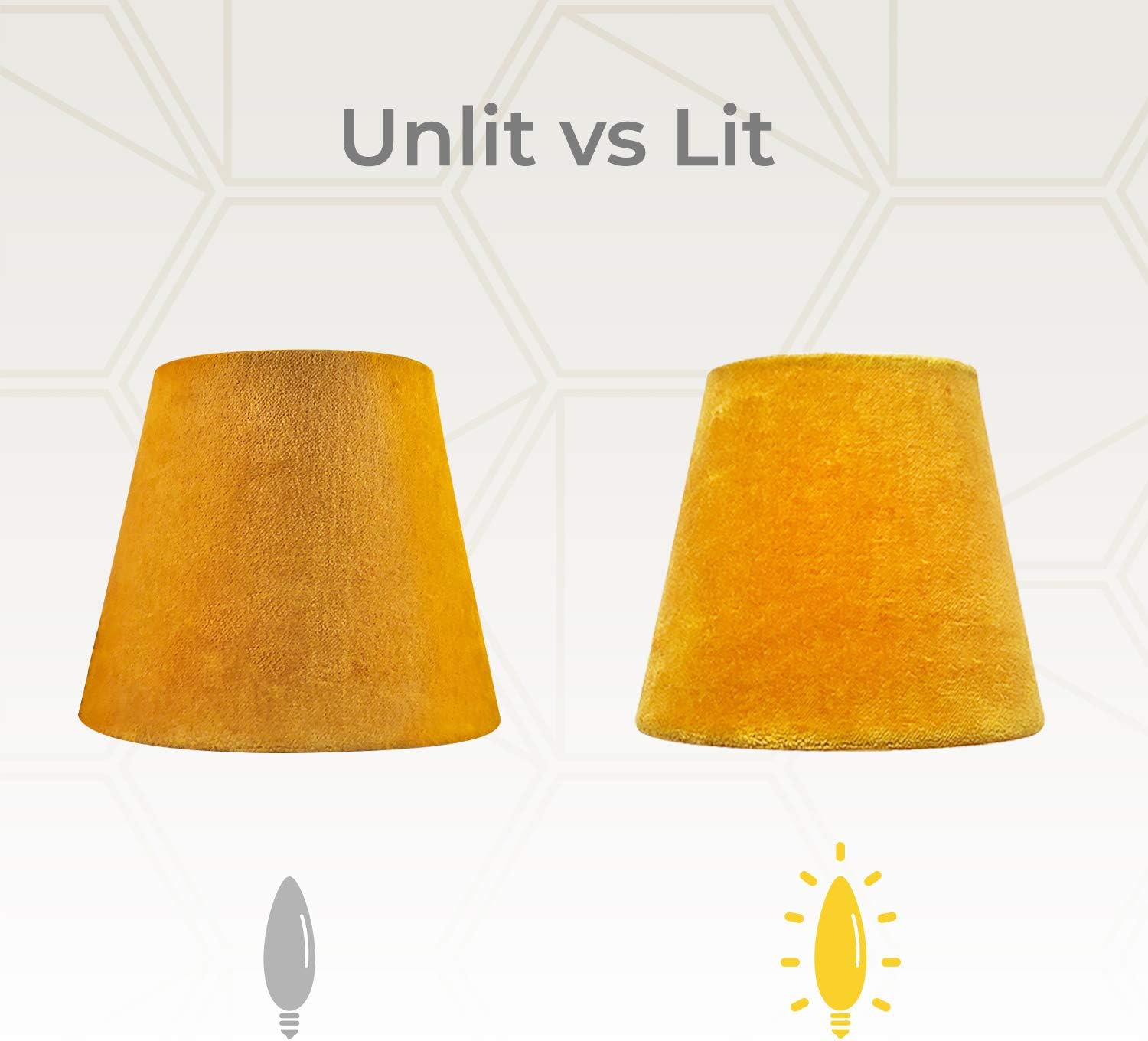 Royal Designs, Inc. CS-1107-6MU Velvet Empire Chandelier Shade, 4 x 6 x 5.5, Mustard image 4