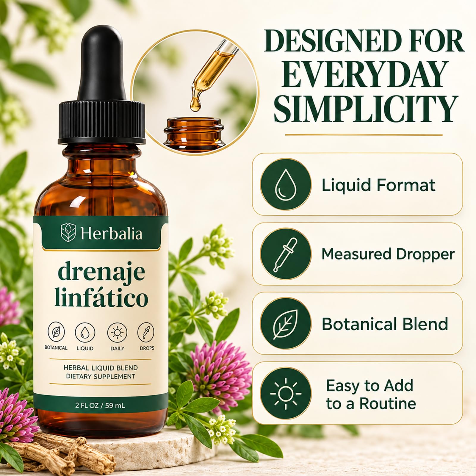 Drenaje Linfatico, Liquid Lymphatic Support Drops – Fast-Absorbing Herbal Formula, Vegan, 2 Fl Oz — Amazon image 2
