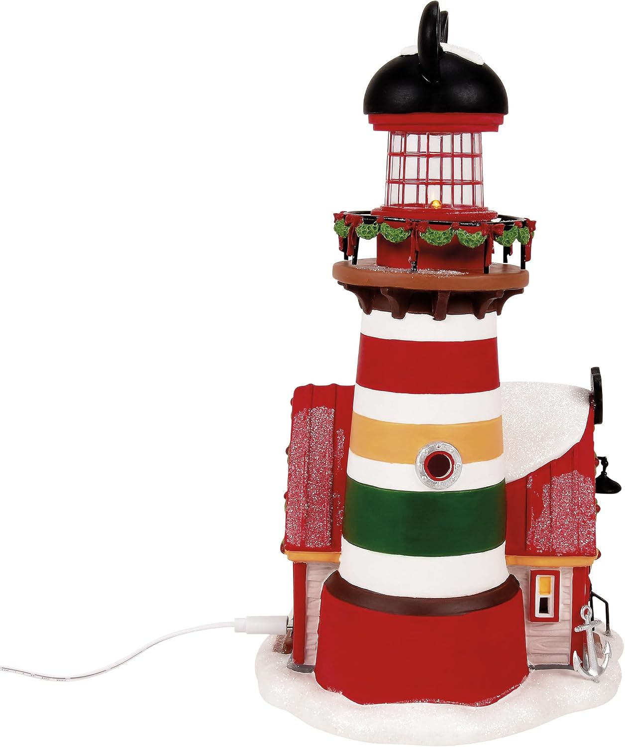 Department 56 Disney Village Mickey's Lighthouse Keeping a Watch for Santa Light Up Building, 10.24 Inch, Multicolor