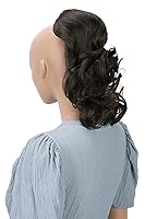 Vista 1 de PrettyShop - Extensión de cola de caballo trenzada, ondulada y voluminosa de 12 pulgadas, color castaño, PH205