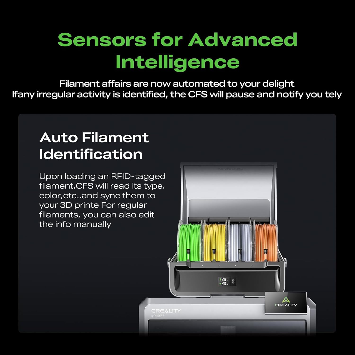 Creality CFS Multi Color Auto Filament System Bundle with Rainbow PLA+ Filament
