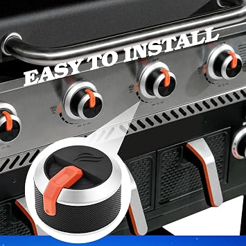 Gas Griddle Grill Orange Knobs 2177, 4 Burner Control Knob, 4 Pack | Compatible with Blackstone 17 22 28 36 Flat Top Gas Griddle with Hardware