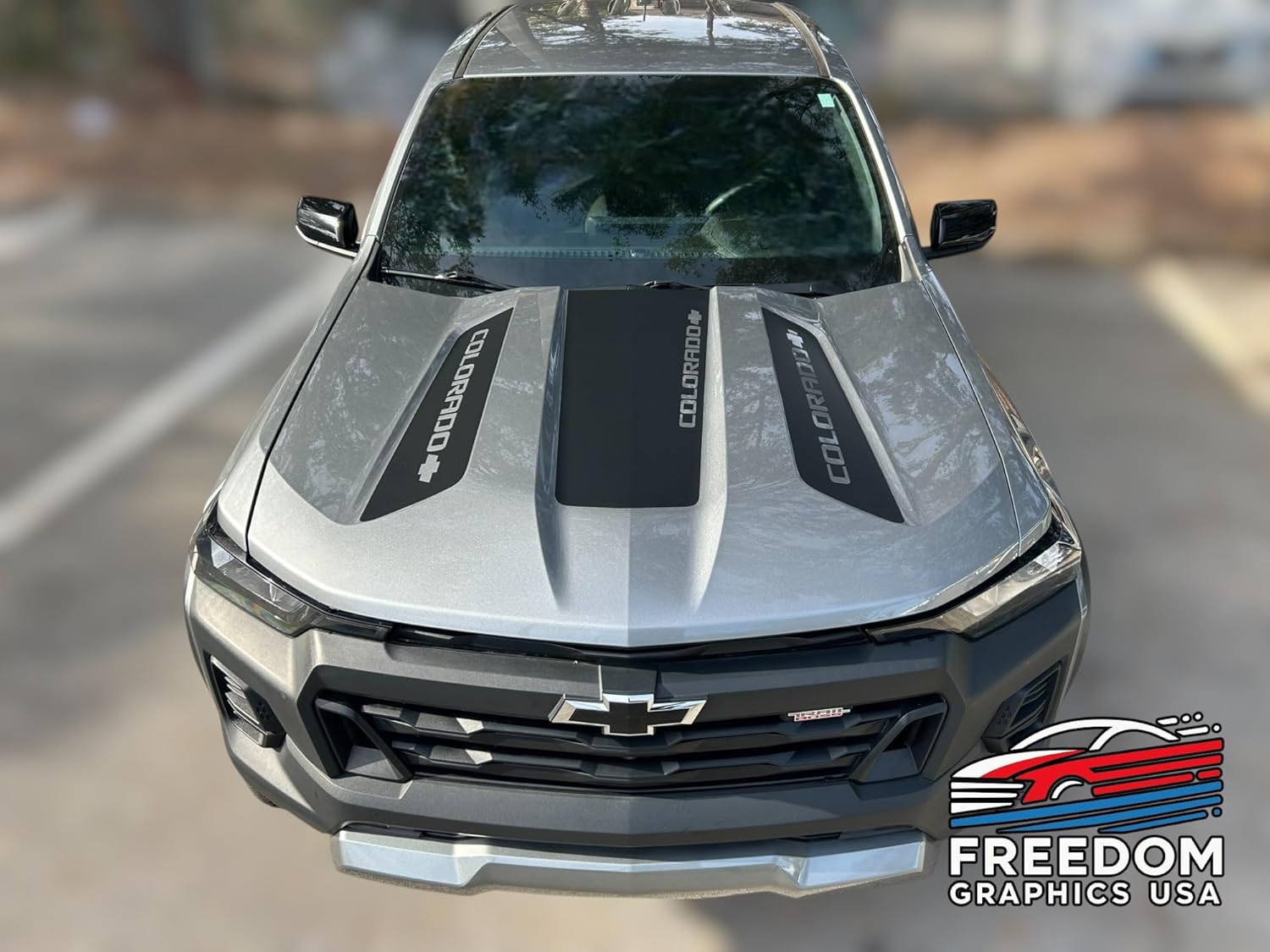 Decals For Chevy Colorado 2023-2026 Center Hood Spear Robber Stripes, Set Both Sides Of Your Hood, Premium Vinyl Graphics Kit, Custom Truck Stickers, Made in USA, Precision-Cut.