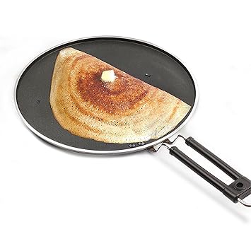 Milton Pro Cook Black Pearl Induction Non-Stick Flat Tawa, 30 cm, Grey
