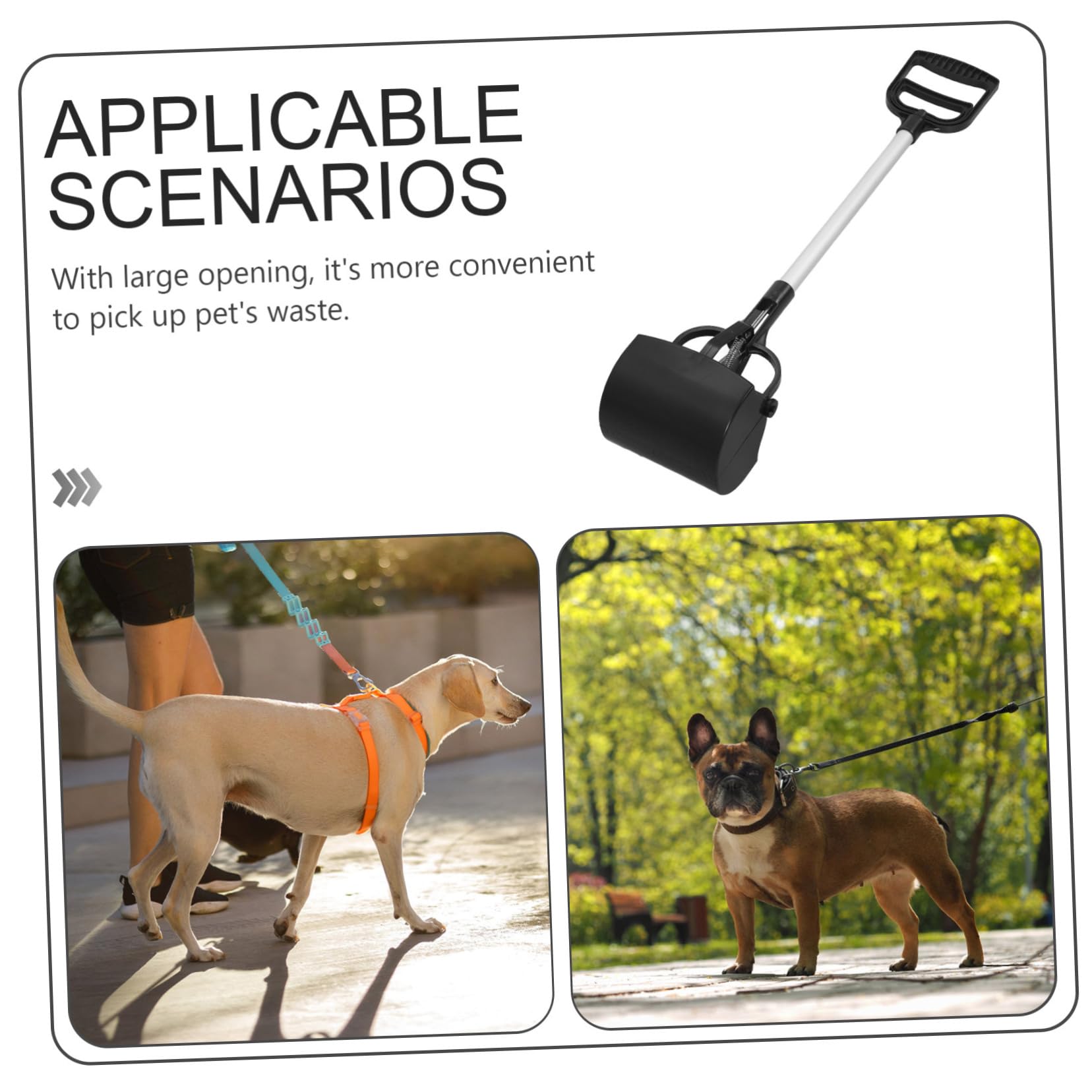 POPETPOP 1pezzi Raccoglitore Escrementi Animali Domestici Manico Lungo Paletta per Feci di Cane e Pinza per Escrementi di Gatto Strumento Portatile per Pulizia