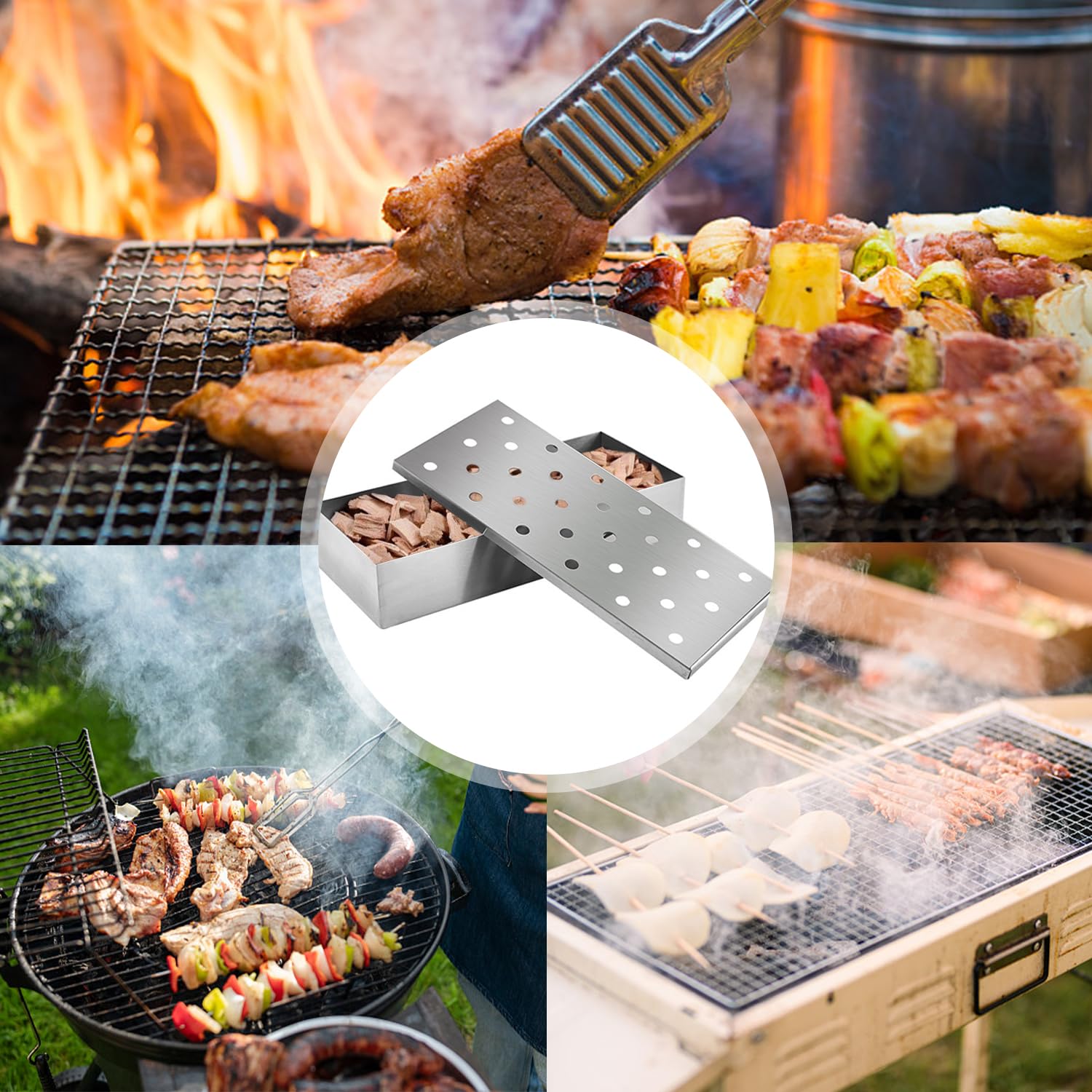 Boîte De Fumoir En Acier Inoxydable, Boîte De Fumoir Universelle Avec