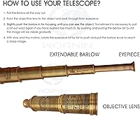 Vista 3 de 15 telescopios piratas de cristal espía vintage, telescopio pirata funcional de latón y visión clara con funda de cuero de primera calidad