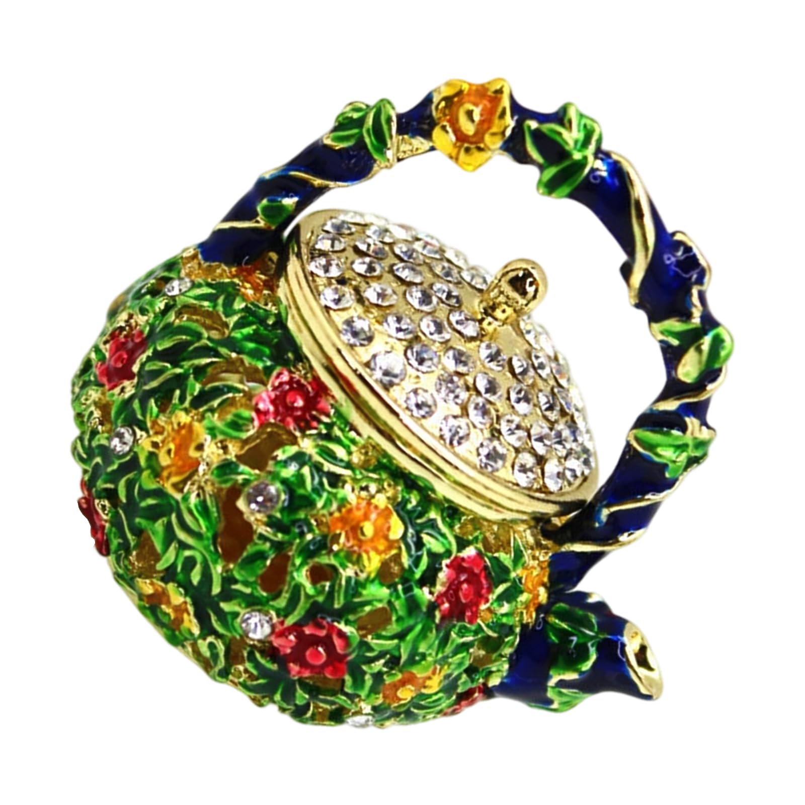 NRVTRE Unique Enameled Jewelry Box in Chinese Teapot Design for Giving Coating Jewelry Box