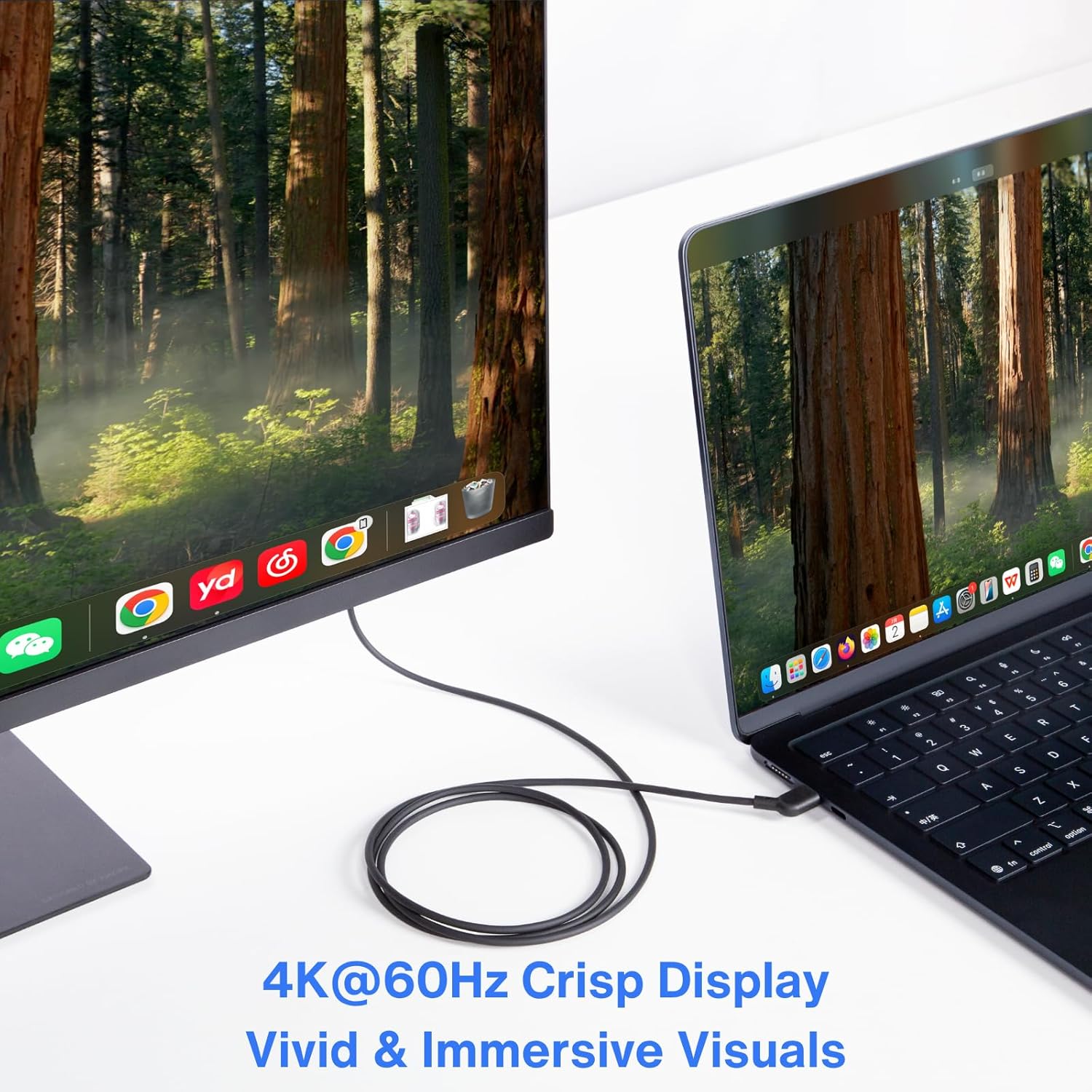 USB‑C to USB‑C AR Glasses Charging Cable, Supports 60W Fast Charging, 10Gbps Data Transfer & 4K@60Hz Display – High‑Elastic PVC Jacket