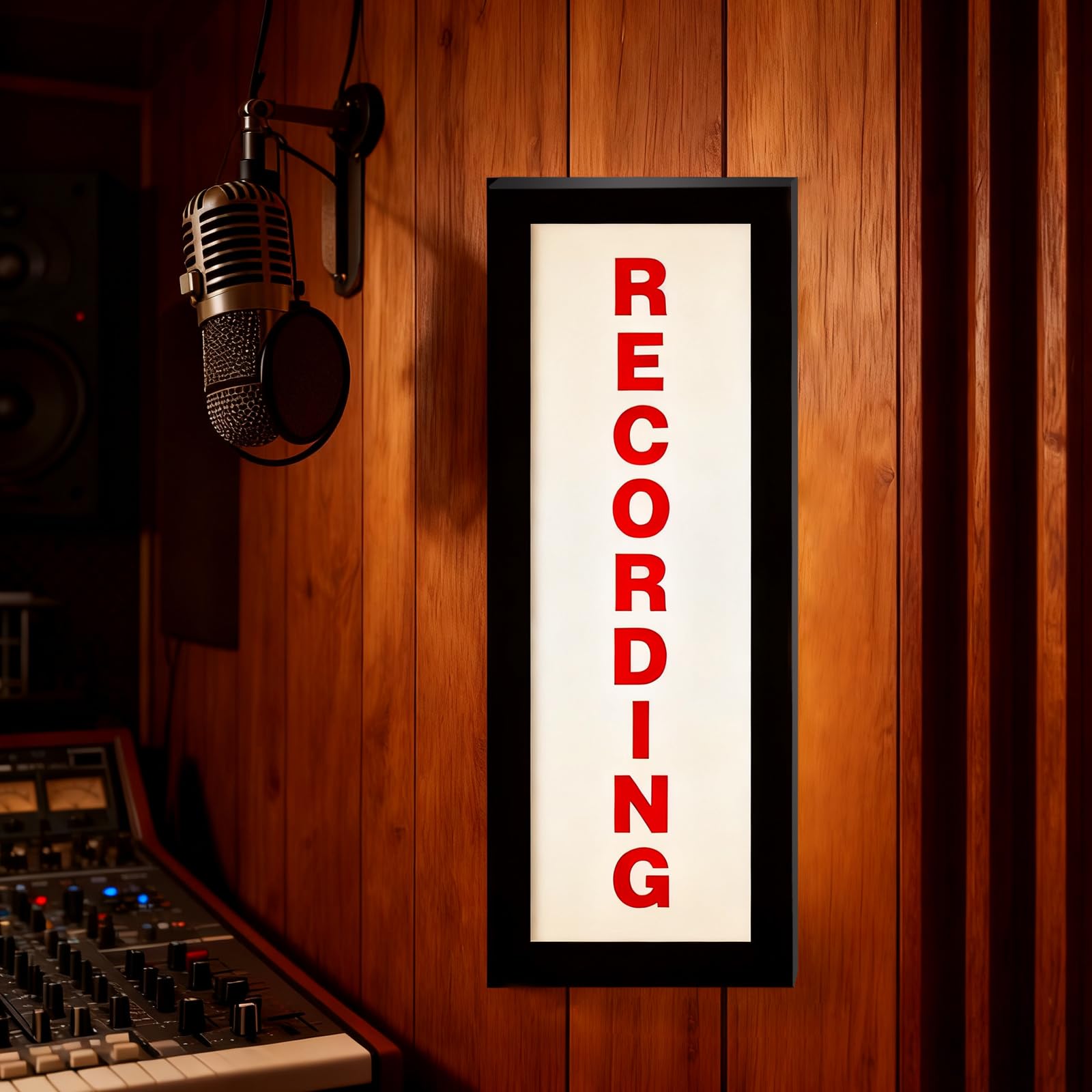RECORDING Studio LED Light YouTube Lighting USB Powered Recording Neon Light Box Many Lighting Modes Using With Remote Control for Recording Radio Station Music Production Room Home Decoration — image 1