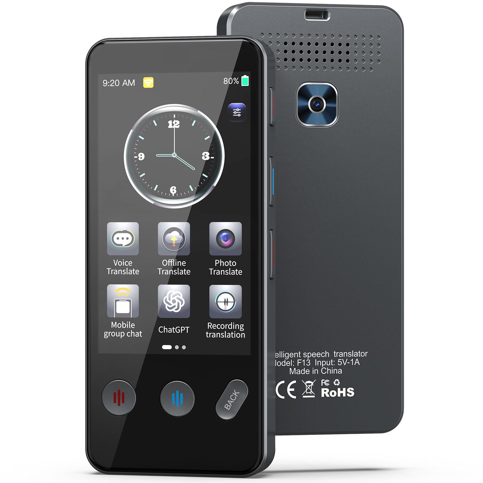 Language Translator Device Instant Two-Way Translator Device for 139+ Languages, High Accuracy Real-Time Translation Device with Online Offline Photo