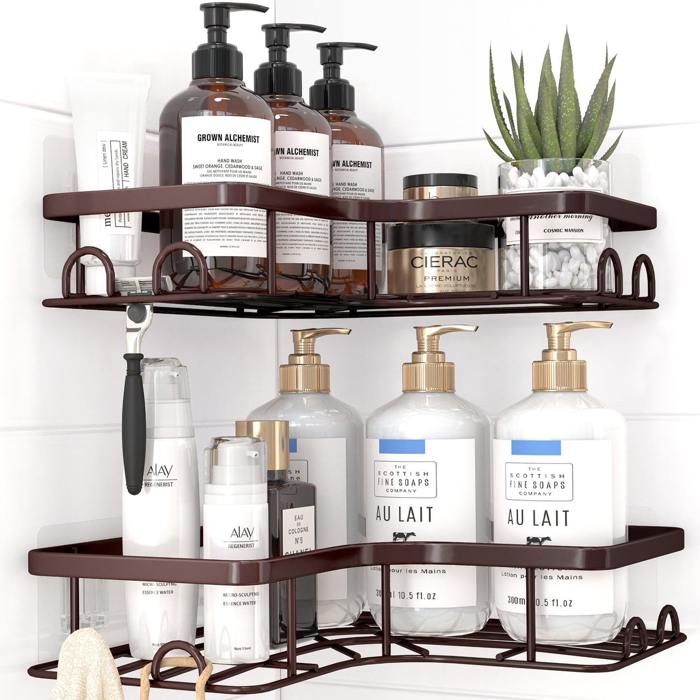 Sakugi Corner Shower Caddy - No Drill Bathroom Shelves -9