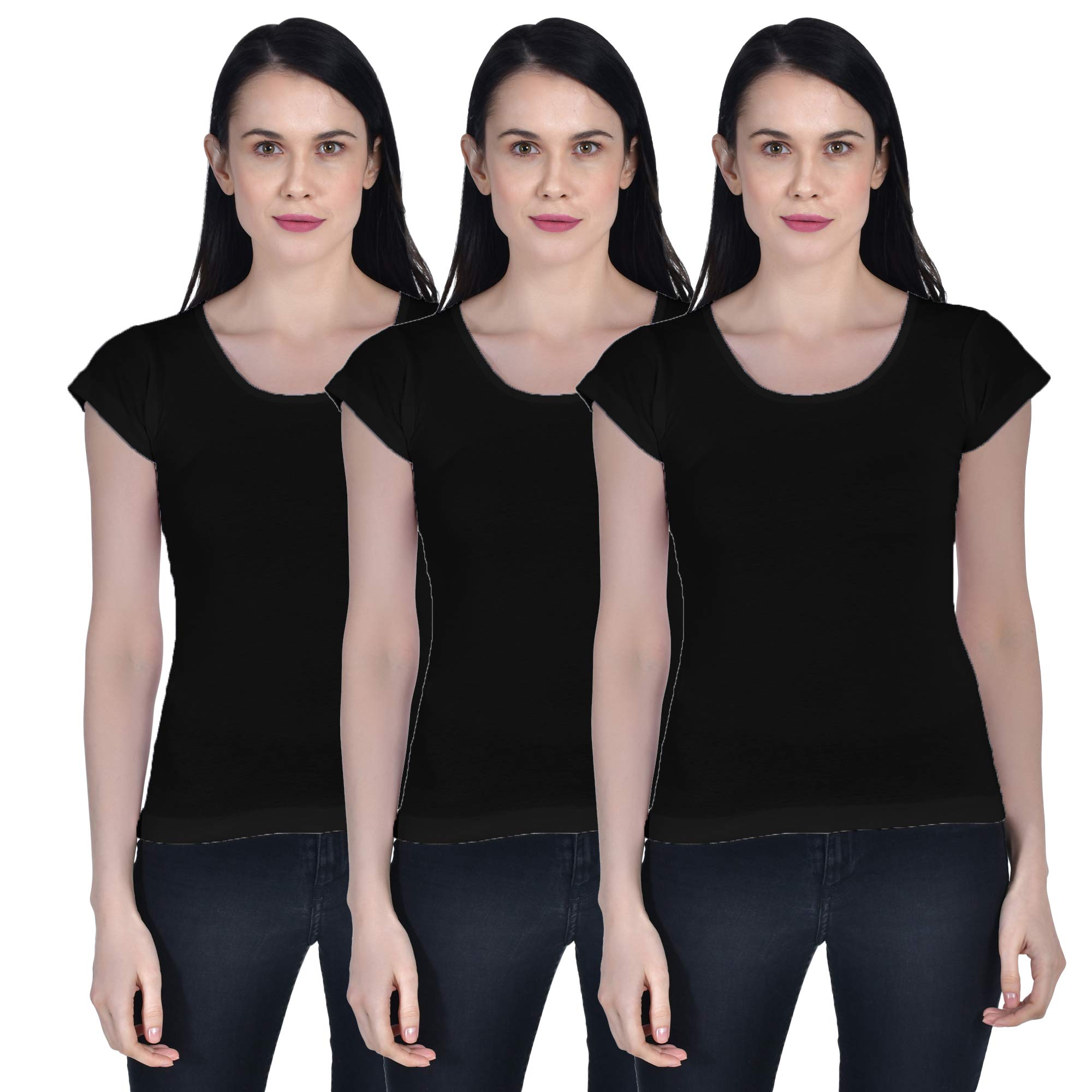 aimly Women's Cotton Cap Sleeve Camisole Slip Spaghetti - Pack of 3-picture-12