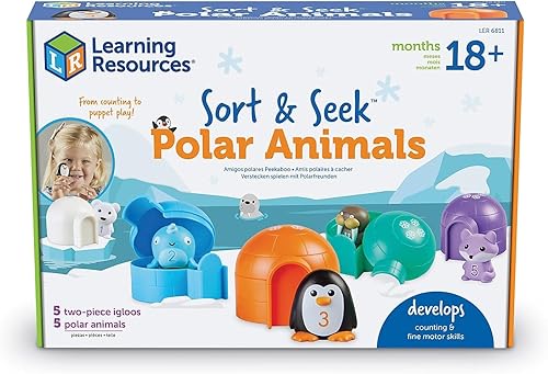 Miniatura 2 de Learning Resources Sort & Seek - Animales polares - 15 piezas, a partir de 18 meses, actividades de aprendizaje para niños pequeños, juguetes