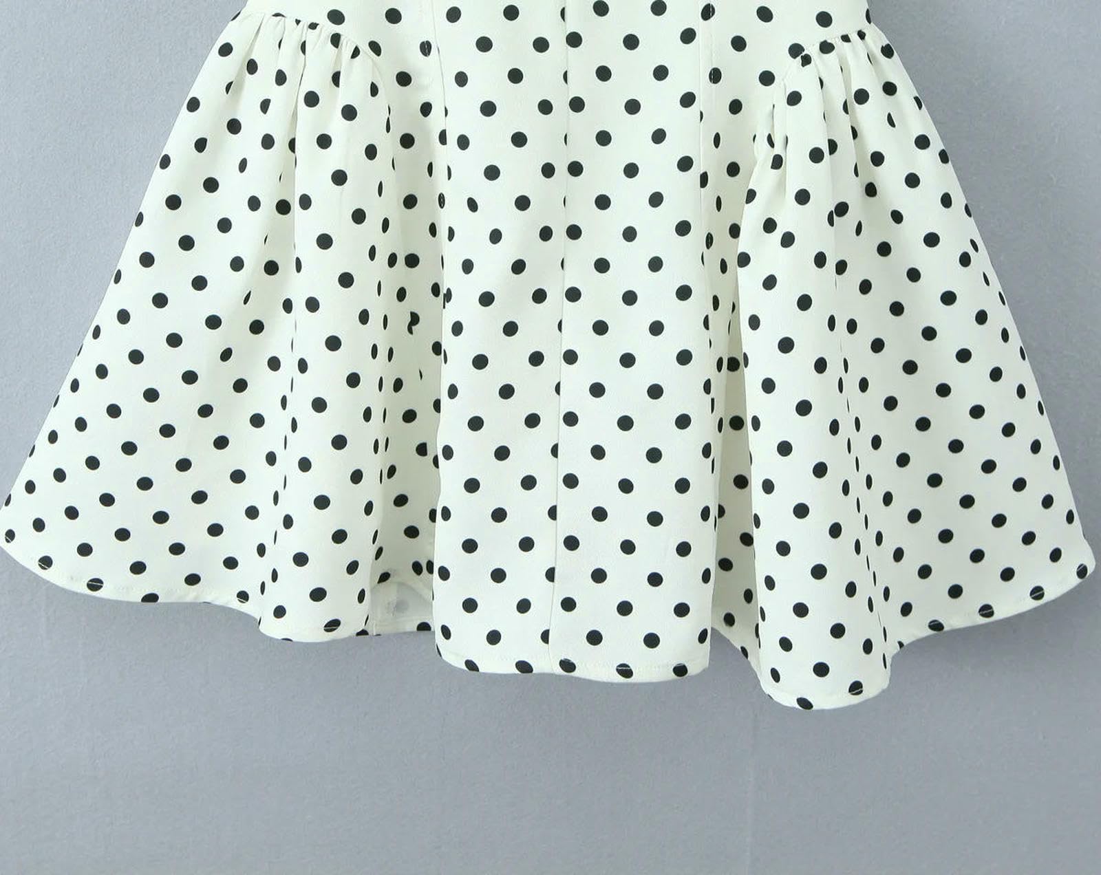 Vestito Donna Elegante Abito Stile Francese retrò A Pois con Scollo V Profondo da Sexy Senza Schienale A-Line Sottile Dolce Mini Abiti Estivo-Come Immagine-m