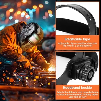 Auto Darkening Welding Mask, Solar Powered Welding Helmet with 5 Replacement Lens, True Color Auto Darkening Welding Mask, Welder Helmet with Adjustable Headband for TIG MIG ARC Weld Grinding