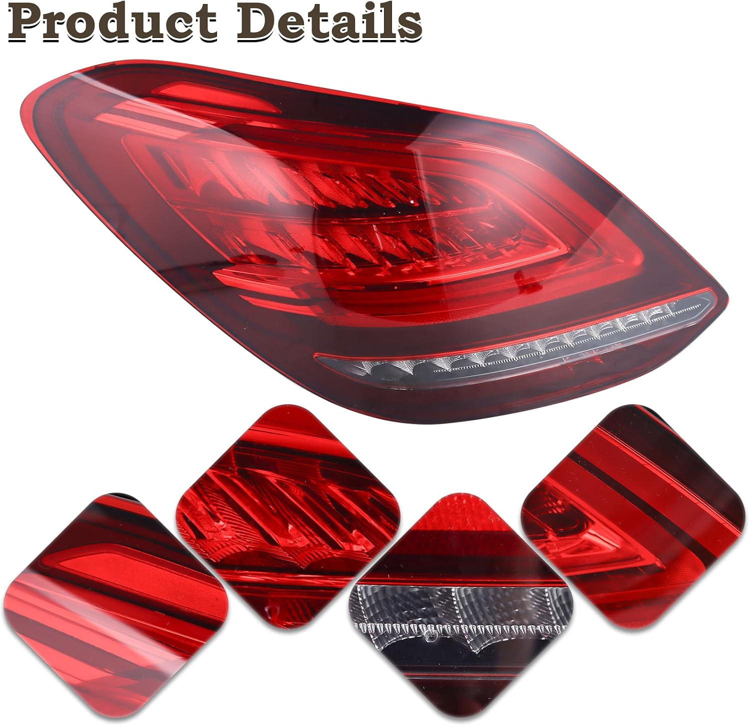 LH LED Tail Light Fit for 2019 2020 2021 Mercedes Benz C300 C43 AMG C63 AMG S W205 Brake Rear Lamp With Bulbs Assembly Left Driver Side 2059064903 MB2800160