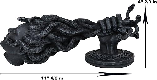 Miniatura 3 de Ebros Mitología griega Severed Head of Goddess Medusa con pelos de serpiente colgando de Perseo, placa decorativa de pared de mano de 12.25 pulgadas