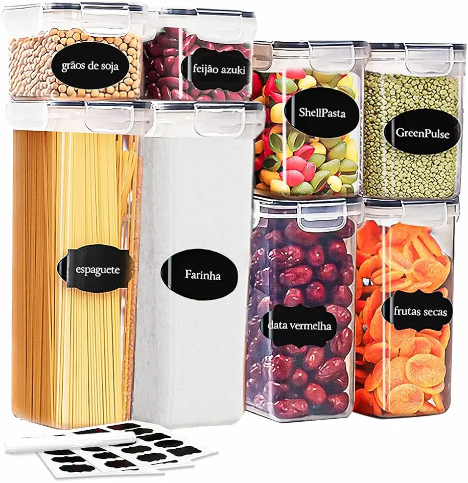 Kit 8 Potes Tampa Hermét…