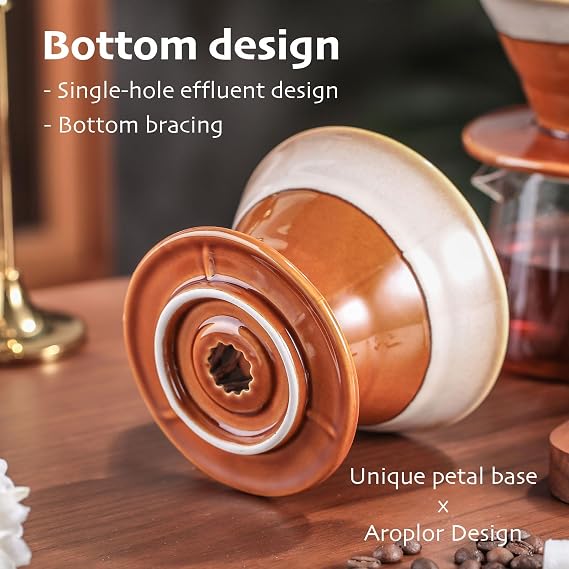 01 Ceramic Coffee Dripper Filter Pour Over Coffee Dripper Portable Hand Drip Cone Coffee Maker Set For Home Baristas