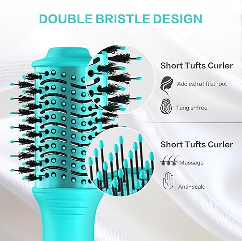 Miniatura 5 de Dan Technology Cepillo secador de pelo, cepillo secador de pelo, cepillo de soplado de aire caliente, 120 V, 3 velocidades, forma ovalada,