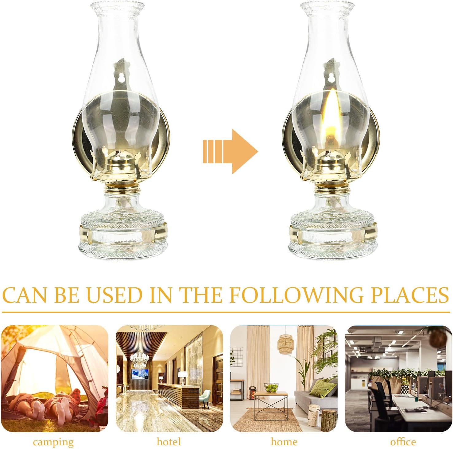TOYANDONA Vintage Large Glass Kerosene Oil Lamp with Four-Claw Base, Indoor Retro Decorative Emergency Lighting for Living Room and Bedroom