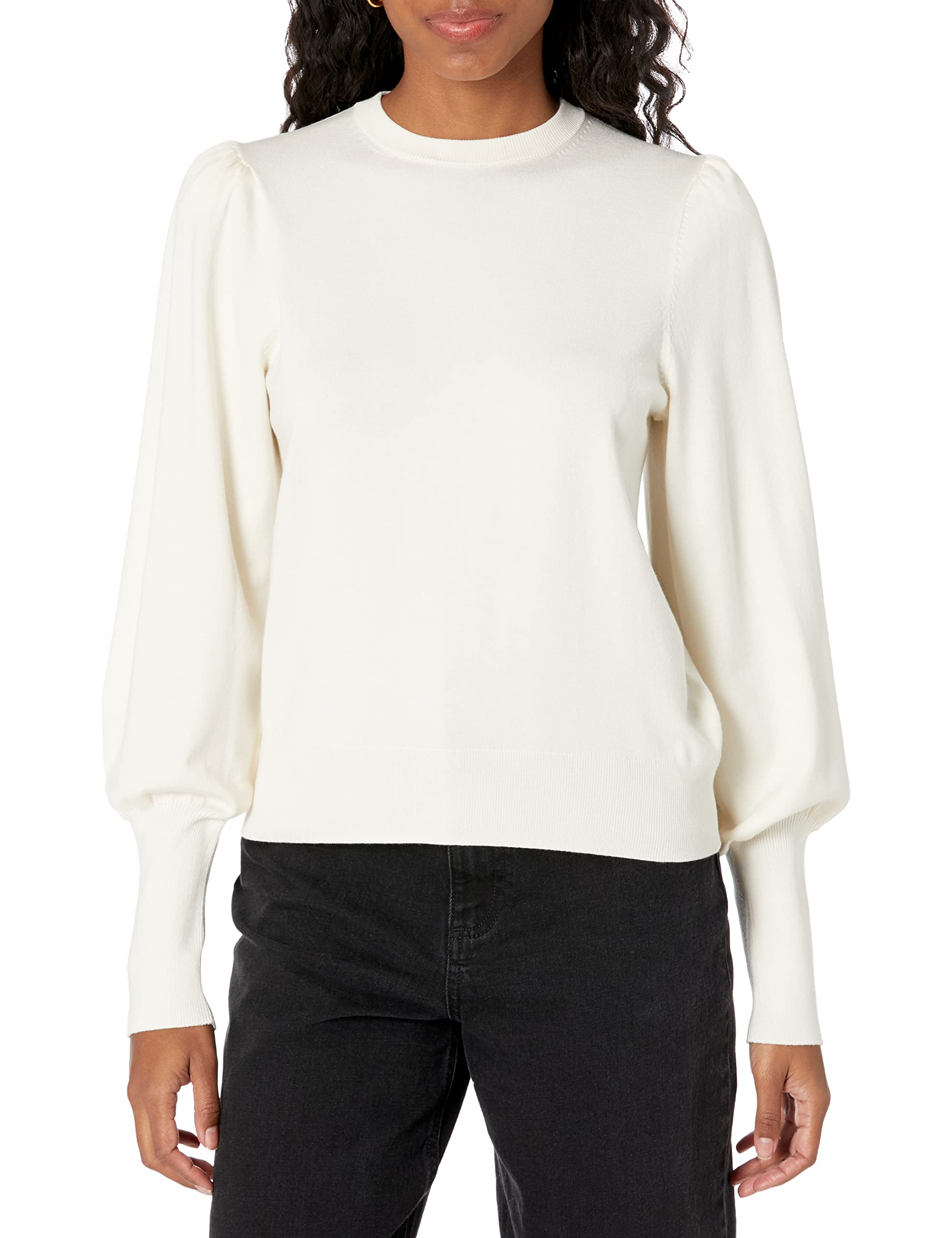 The Drop Maglione Donna Gloria – Maglia A Trecce Con Maniche A Palloncino, Vestibilità Regolare, Collezione Basic