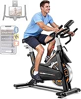 Wenoker JC302 Stationary Exercise Bike: App-Connected Indoor Cycling with Silent Belt Drive, 350lb Capacity & Multi-Grip Handlebar