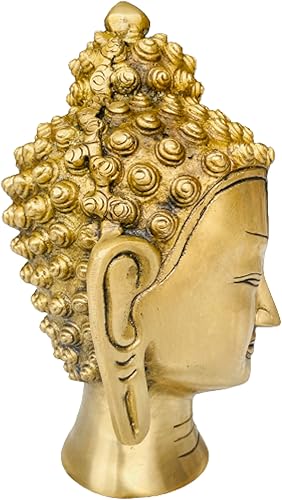 Miniatura 3 de QT S Buddha Head Idol Escultura Budista Escultura Escultura Escultura 12 pulgadas 7.5 libras para decoración del hogar, sala de estar, regalos Ídolo