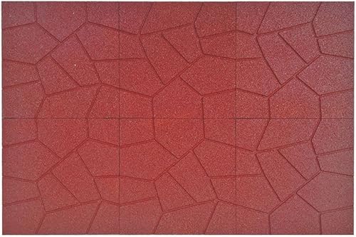 Miniatura 7 de RevTime Dual-Side Garden Rubber Paver 16"x16" for Patio Paver, Step Stone and Walk Way, Safety Rubber Tile Red (6 PCS per Pack)
