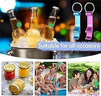 Vista 7 de Amlion Llaveros personalizados para abrebotellas, grabados a granel, con texto de logotipo, para hombres y mujeres, regalos de fiesta de boda