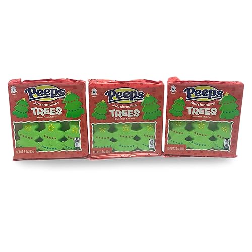 Miniatura 3 de Peeps Marshmallow Trees - Paquete de 3 bandejas de 6 unidades (3 onzas), malvaviscos con temática de árbol de Navidad, postres navideños, aperitivos
