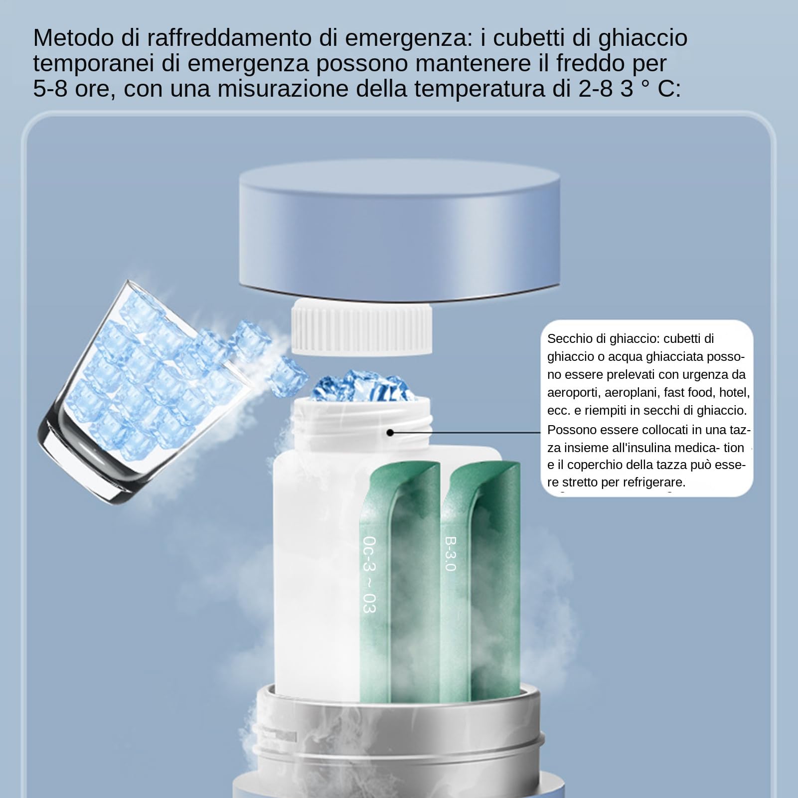 Custodia frigo per farmaci, organizer per per diabetici, organizer per | medicine da viaggio, borsa frigo per penna per insulina Custodia portatile per insulina, temperatura per farmaci, comfort pe