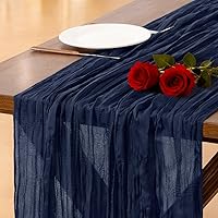 Vista 45 de Socomi - 10 caminos de mesa de gasa, estilo bohemio y rústico, para primavera, Pascua, bodas, fiestas, baby showers, cumpleaños y decoración, 120