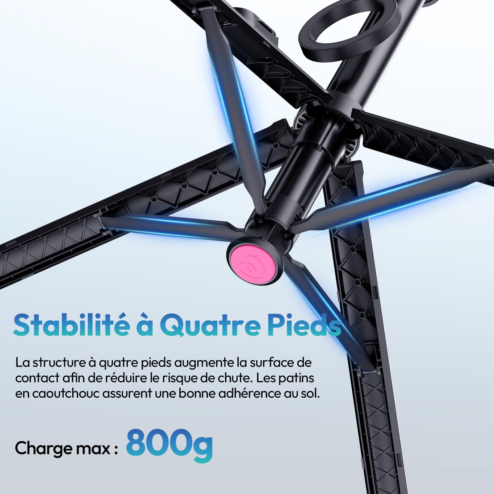 ULANZI SK-21 [2026 Améliorée] 180cm Trépied Quadruple à Ouverture et Fermeture Automatique Support Magnétique à Quadruple Perche à Selfie Bluetooth, Tripod Compatible avec iPhone 17-12 Magsafe Samsung
