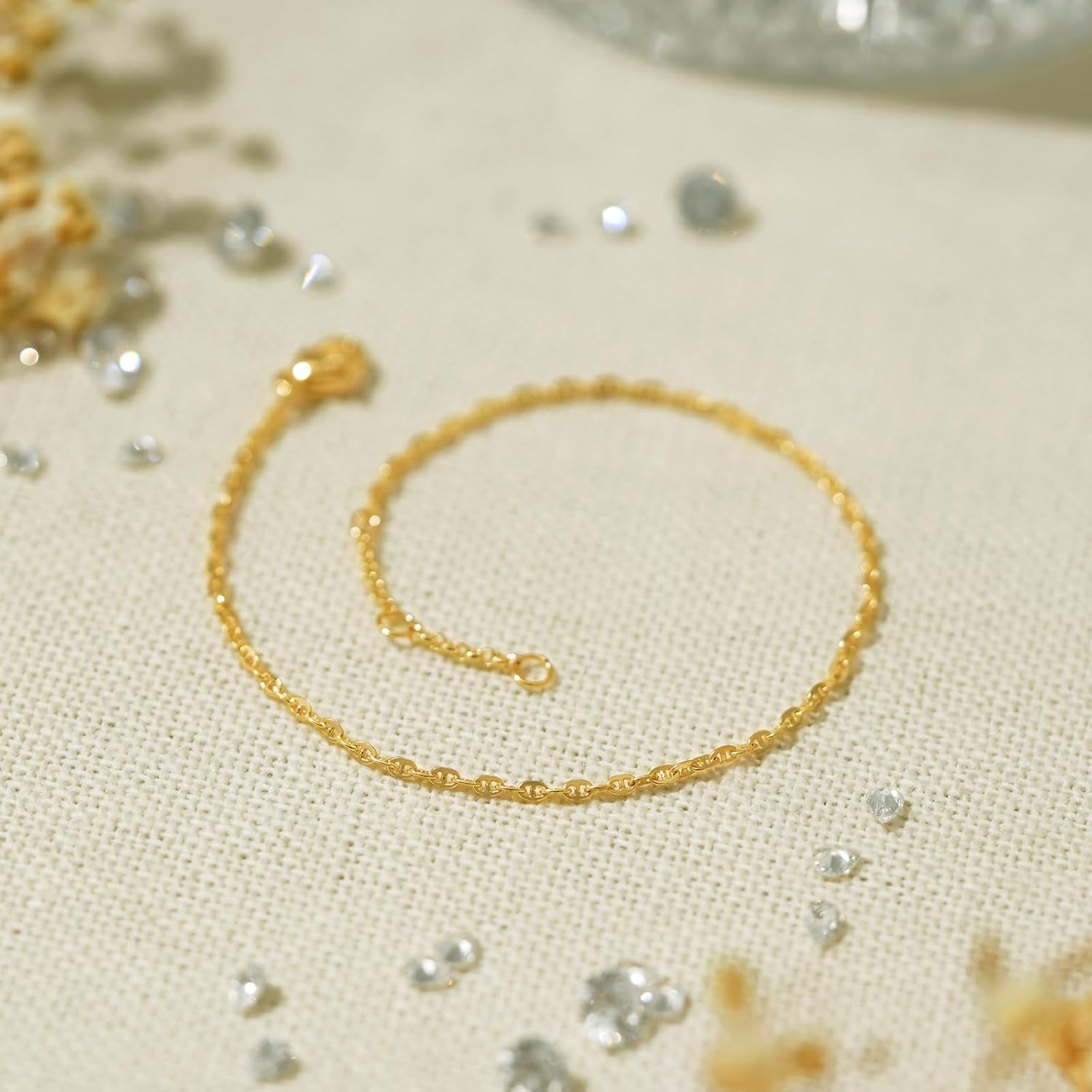 BENEIGE Women Bracelet 14K Gold Plated Paperclip Satellite Bead Ball Oval Cuba Cable Box Chain Daily Charm Layered Link Silver Bracelets Adjustable Jewelry - Image 6