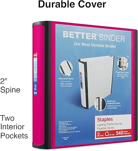Vista 231 de Staples 1618292 4-Inch 3-Ring Better Binder Negro (44103)