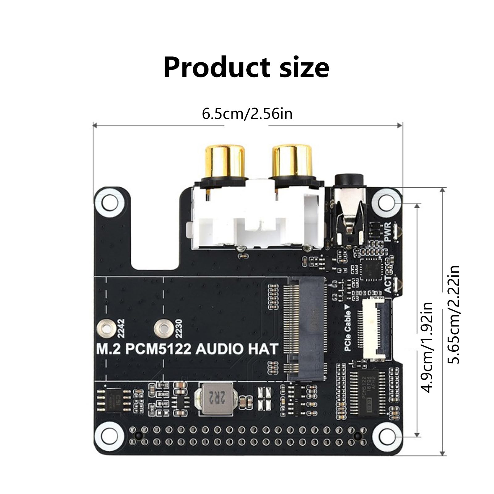 COOLHOOD Carte d'extension audio PCIe vers et I2S avec DAC 384 kHz 32 bits pour améliorer les adaptateurs de carte d'extension