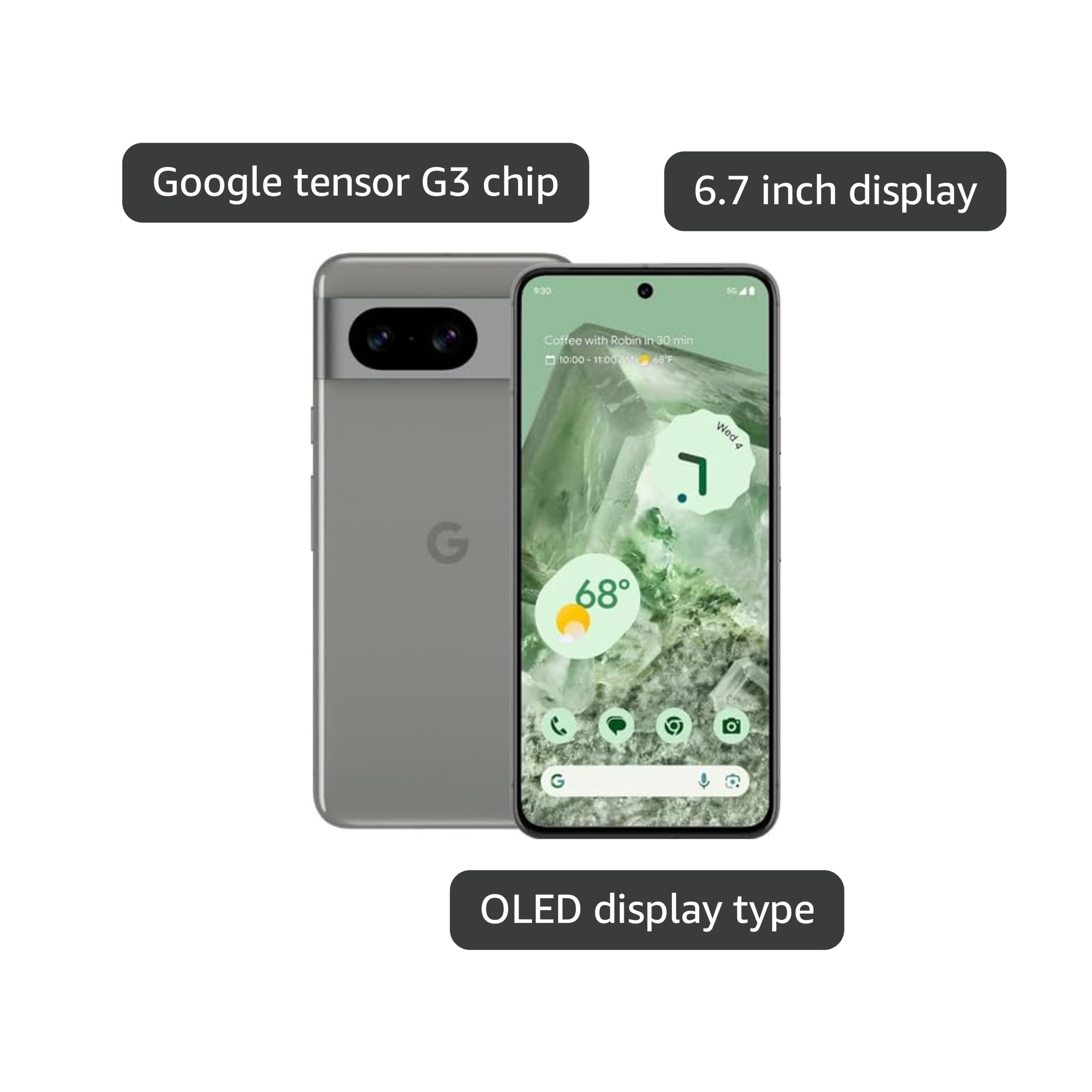 Amazon.com: Google Pixel 8 5G,US Version, 256 GB Hazel - Unlocked