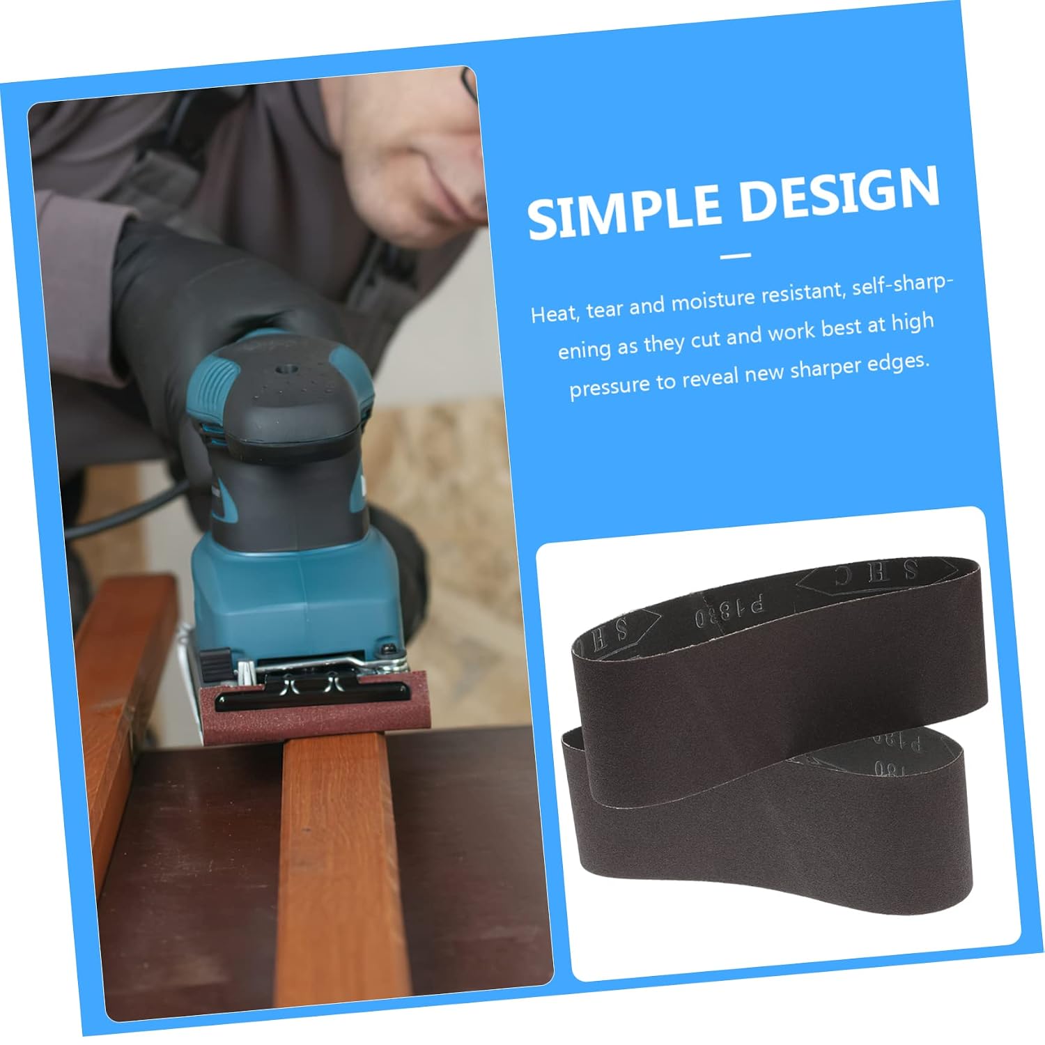 Sanding Belts 180 Grit 2pcs for Belt Sander Wood Furniture