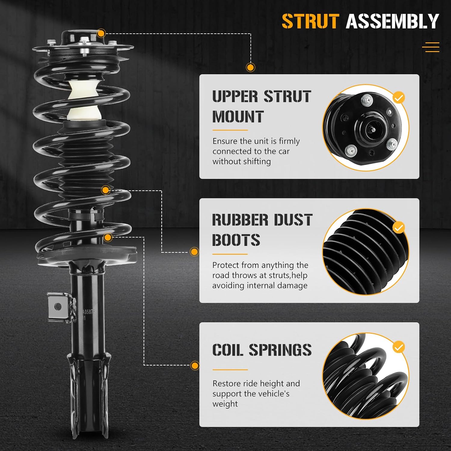 Front Struts Shock Absorber Sway Bar Links Kit Fit for Chevrolet Equinox 2010-2017, for Saturn Vue 2008-2010, for Gmc Terrain 2010-2017, Replace 172526, 172527, K750188, K750189 4PCS