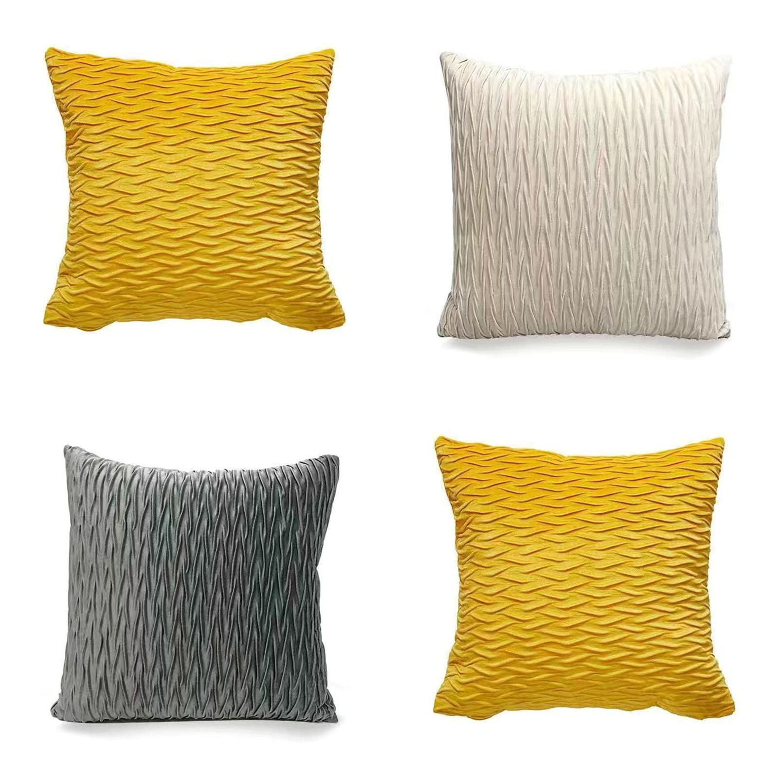 Juego de 4 Cojines Fundas, Fundas de Cojines Terciopelo Funda de Almohada del Sofá Throw Cojín Decoración Fundas de Color sólido para Sala de Estar sofás (# - 1,45x45cm)